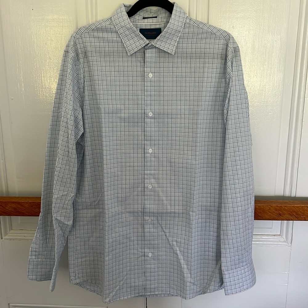 Slim Fit Light Blue Windowpane Button-Down Shirt - Brooks Brothers